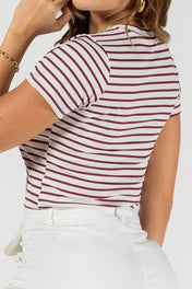 Blusa Manga Corta Con Rayas Marca Trucco´s