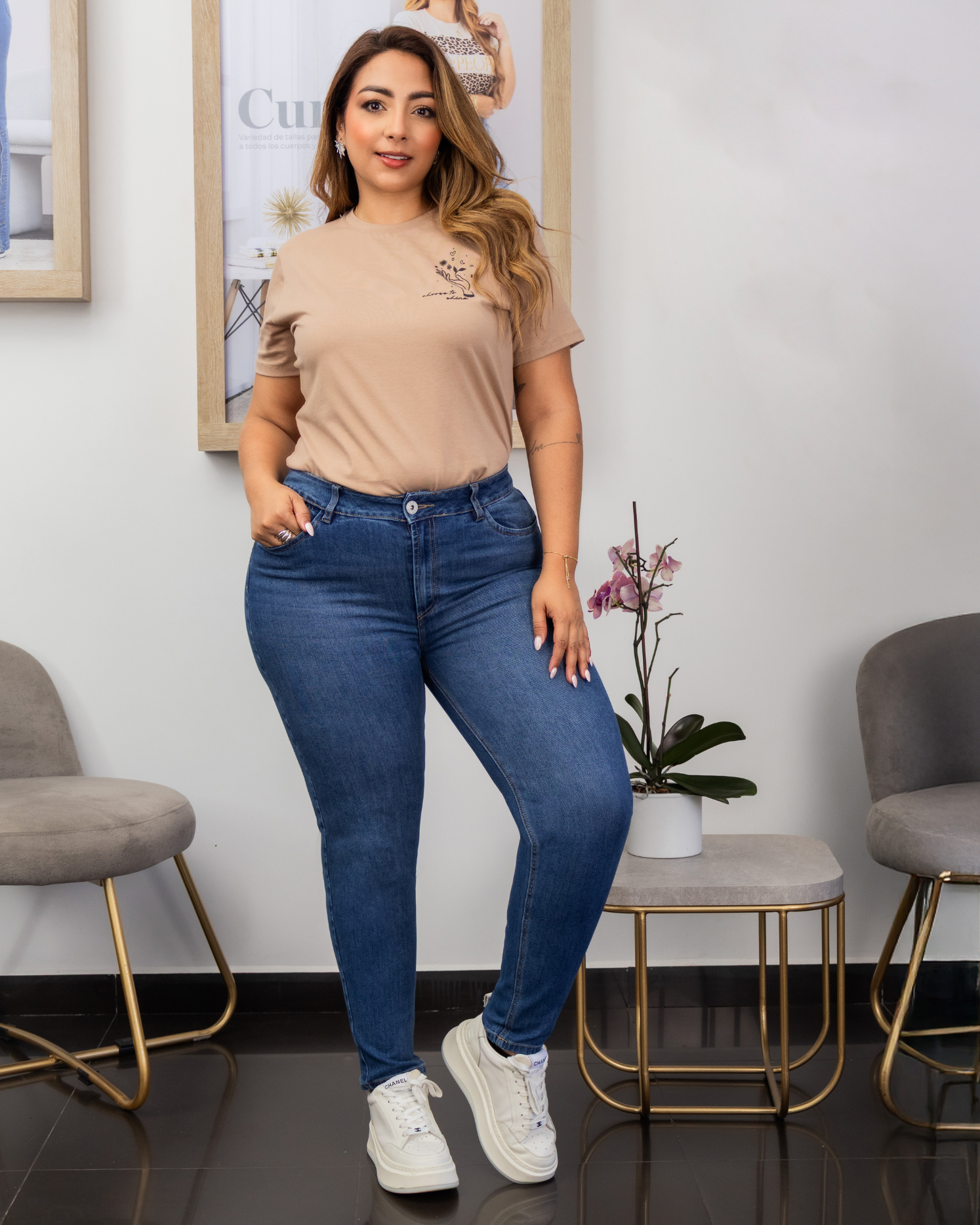 Jean Skinny Tiro Alto Infaltable Marca Trucco´s Plus Size