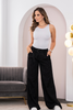 Pantalón Wide Leg Tiro Alto en Rayas Cinturón Removible a Tono Con Trabilla Marca Trucco´s