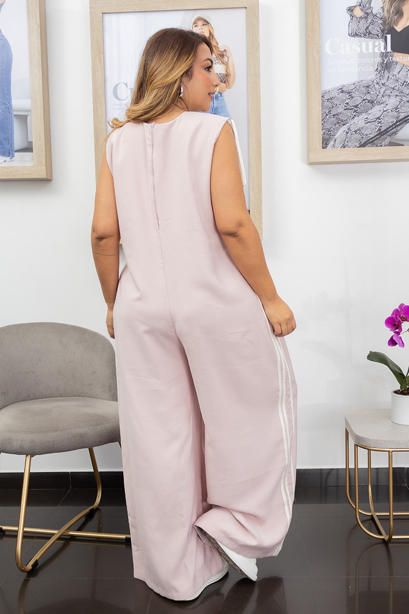 Enterizo Largo Palo de Rosa de Corte Amplio Marca Trucco´s Plus Size