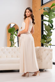 Vestido Midi Envolvente Satinado Marca Trucco´s