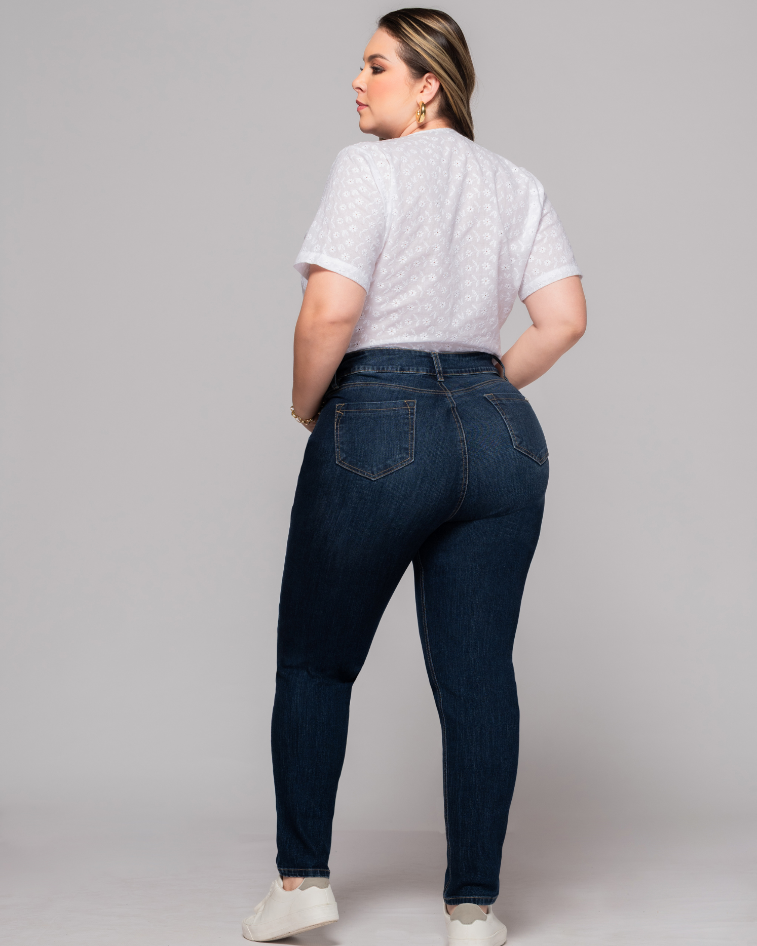 Jean Skinny Tiro Alto Infaltable Marca Trucco´s Plus Size