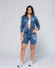 Chaqueta Denim Bloque Efecto Parche Marca Truco´s