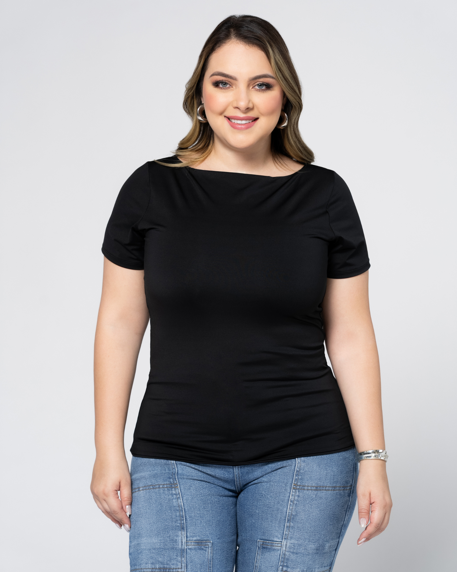 Blusa Elemental Manga Corta Marca Trucco´s Plus Size