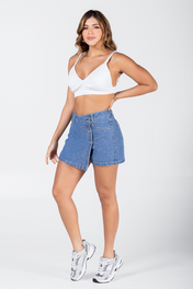 Falda Short Denim Cintura Alta Chic Casual Marca Trucco´s