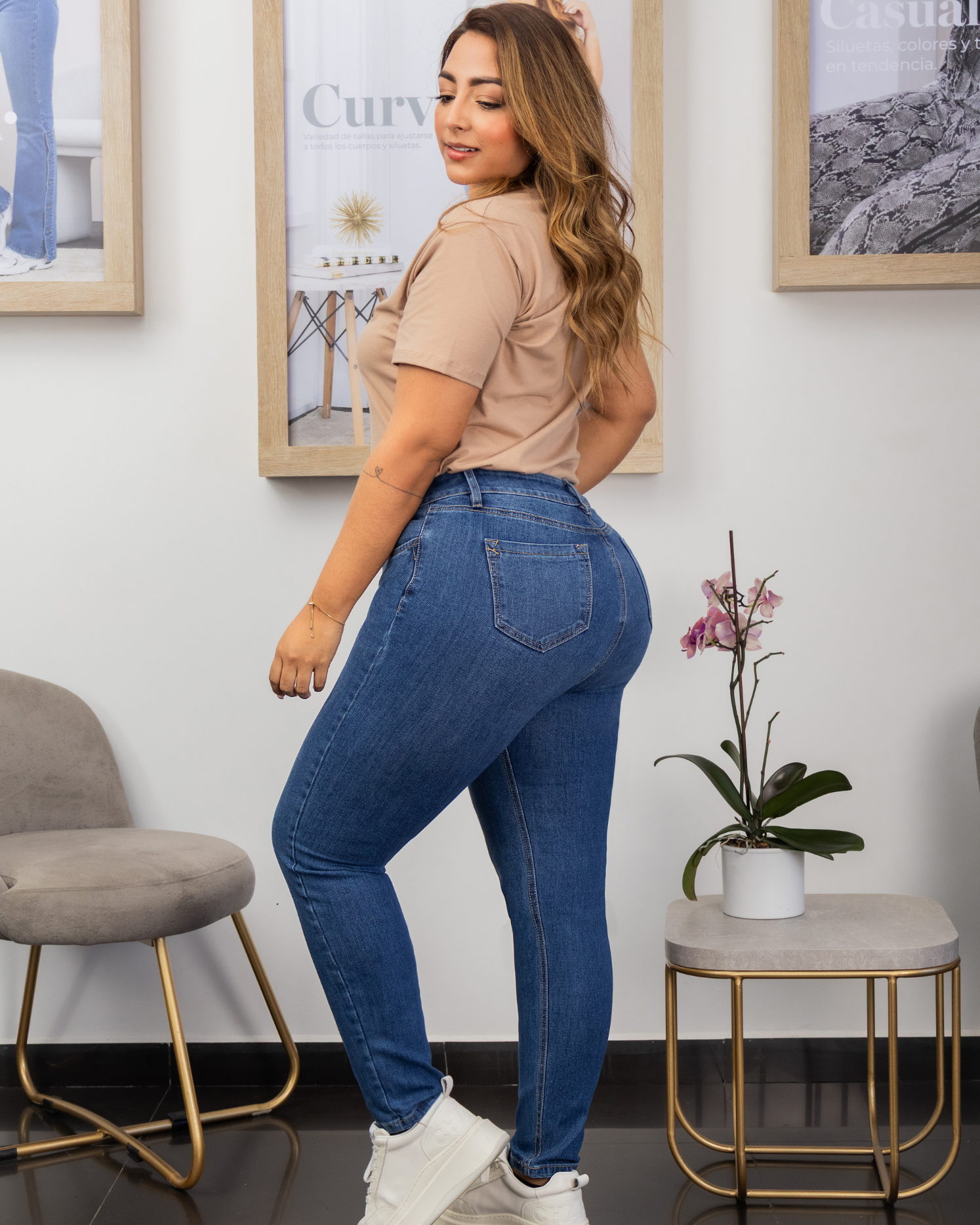 Jean Skinny Tiro Alto Infaltable Marca Trucco´s Plus Size