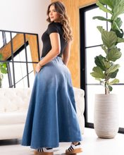 Falda Midi Denim Corte Campana Marca Trucco´s