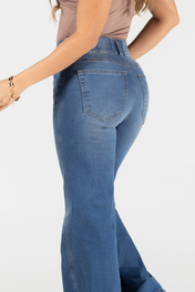 Jean Wide Leg Mujer Tiro Alto Denim Marca Trucco´s