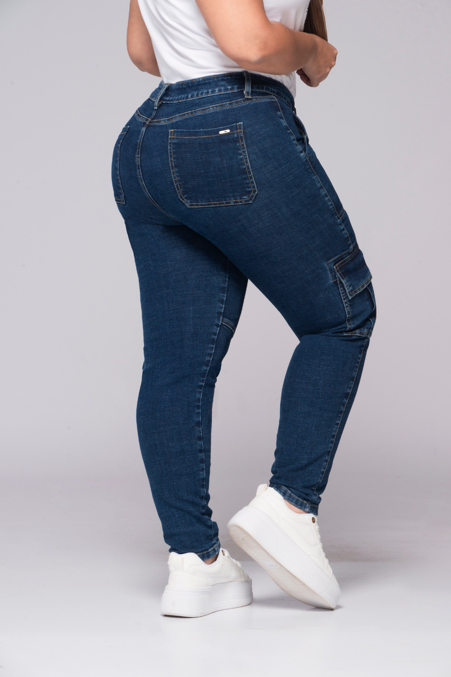 Jean Skinny Tipo Cargo 6 Bolsillos Marca Trucco´s Plus Size