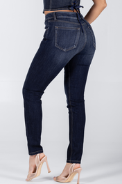 Jean Skinny Cintura Alta Ajustado Azul Oscuro Marca Trucco´s