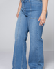 Jean Wide Leg Tiro Alto Costura Frontal Marca Trucco´s Plus Size
