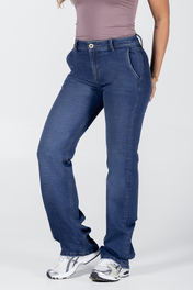 Jean Bota Recta Mujer Denim Casual Marca Trucco´s