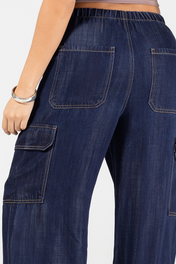 Pantalón cargo tiro alto femenino con bolsillos Laterales Marca Trucco´s