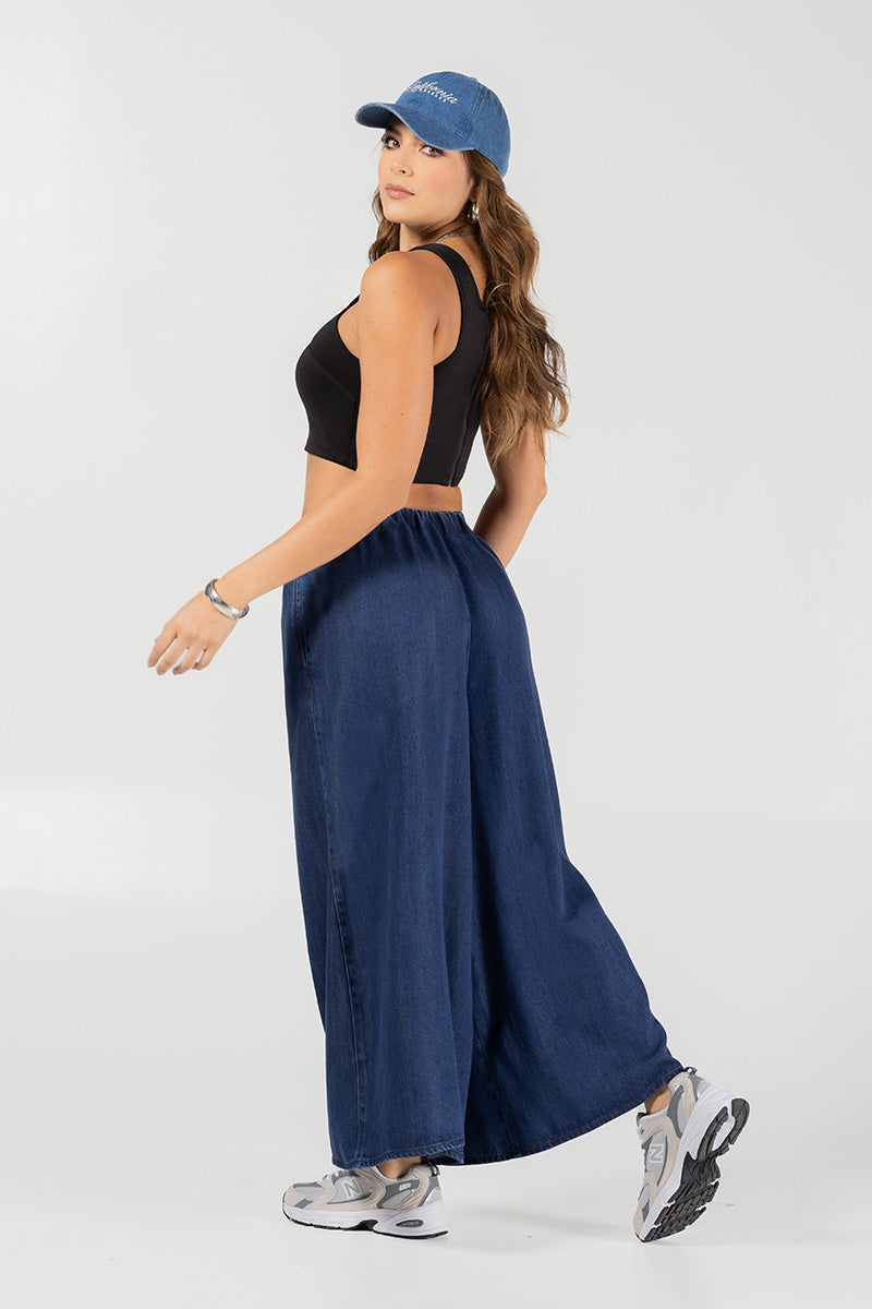 Pantalón Palazzo Fluido de Cintura Alta Marca Trucco´s