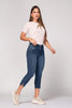 Jean Tipo Capri Skinny Tiro Alto Azul Oscuro Marca Trucco´s