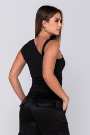 Blusa Asimétrica Elegante con Hombro Descubierto para Mujer Marca Trucco´s