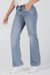 Jean Wide Leg Tiro Alto Estilo Femenino Denim Premium Marca Trucco´s