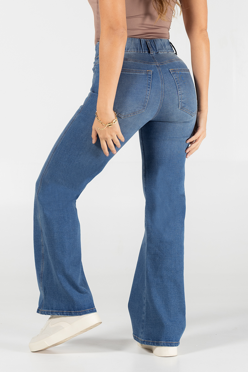 Jean Wide Leg Mujer Tiro Alto Denim Marca Trucco´s