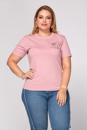 Camiseta Básica con Estampado Punto Corazón Marca Trucco´s Plus Size