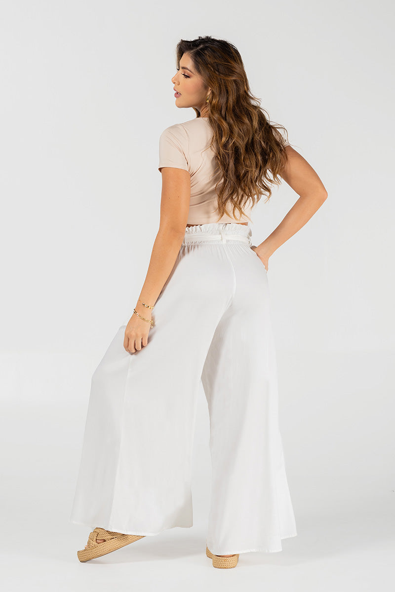 Pantalón Palazzo Fluido de Tiro Alto Marca Trucco´s