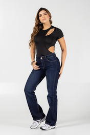 Body manga corta ajustado con escote Marca Trucco´s