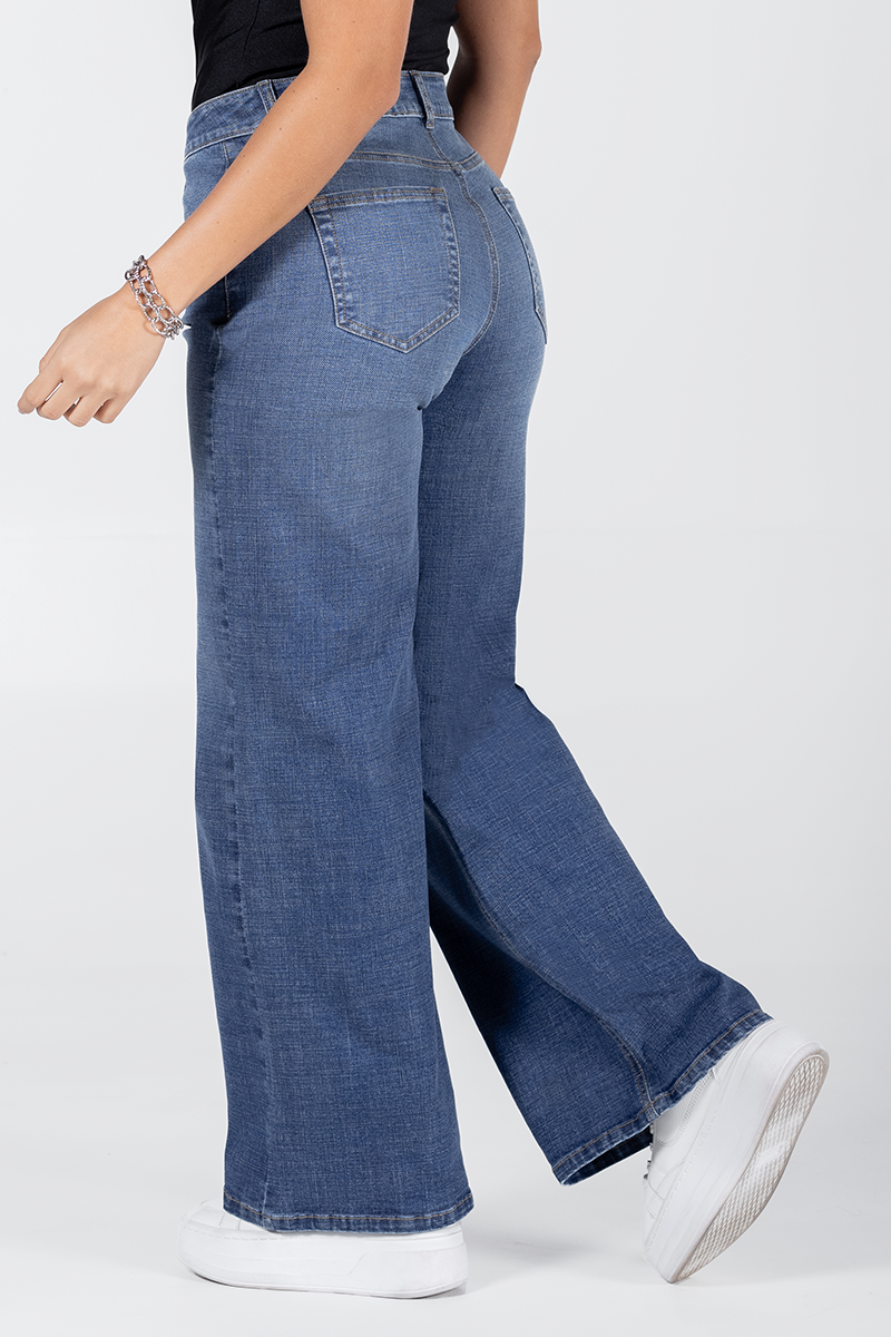 Jean Wide Leg Mujer Tiro Alto Estilo Casual Marca Trucco´s