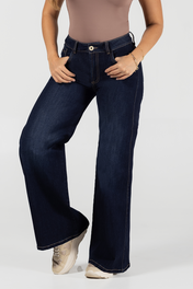 Jean Palazzo Mujer Cintura Alta Corte Fluido Estilo Chic Marca Trucco´s