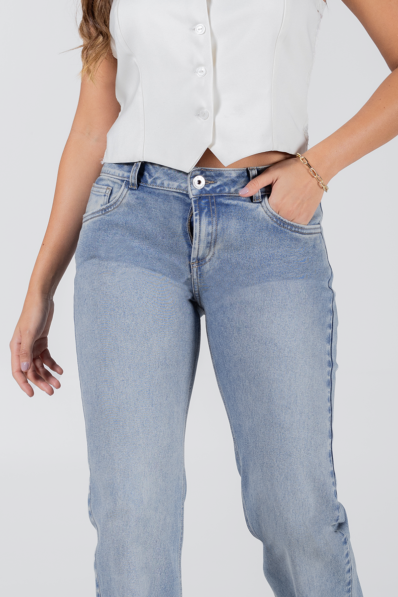 Jean Wide Leg Tiro Alto Estilo Femenino Denim Premium Marca Trucco´s