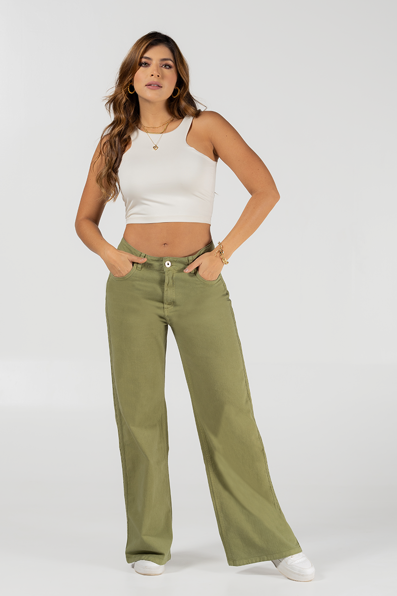 Jean Wide Leg Mujer Tiro Alto Elegante - Marca Trucco´s