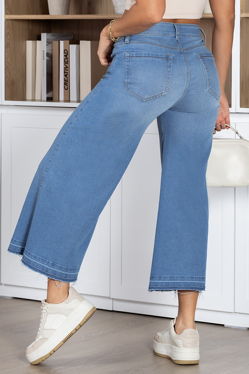 Jean Palazzo Tiro Alto en Denim Marca Trucco´s