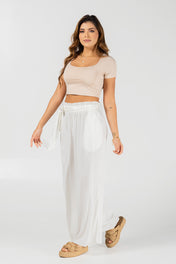 Pantalón Palazzo Fluido de Tiro Alto Marca Trucco´s