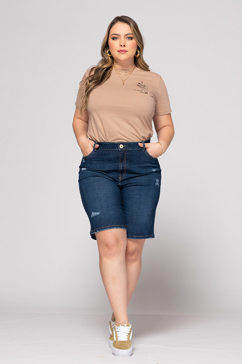 Camiseta Básica con Estampado Punto Corazón Marca Trucco´s Plus Size