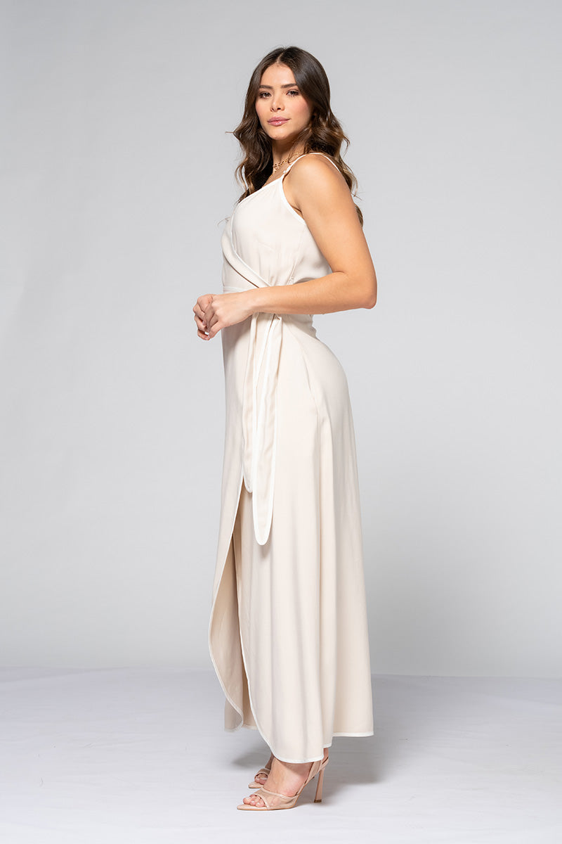 Vestido Midi Envolvente Satinado Marca Trucco´s