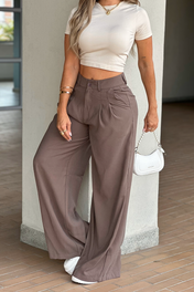 Pantalón Wide Leg de Talle Alto  Marca Trucco´s - REVISAR