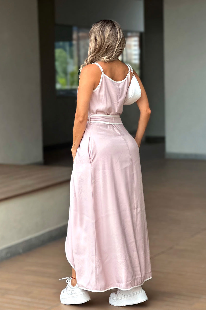 Vestido Midi Envolvente Satinado Marca Trucco´s