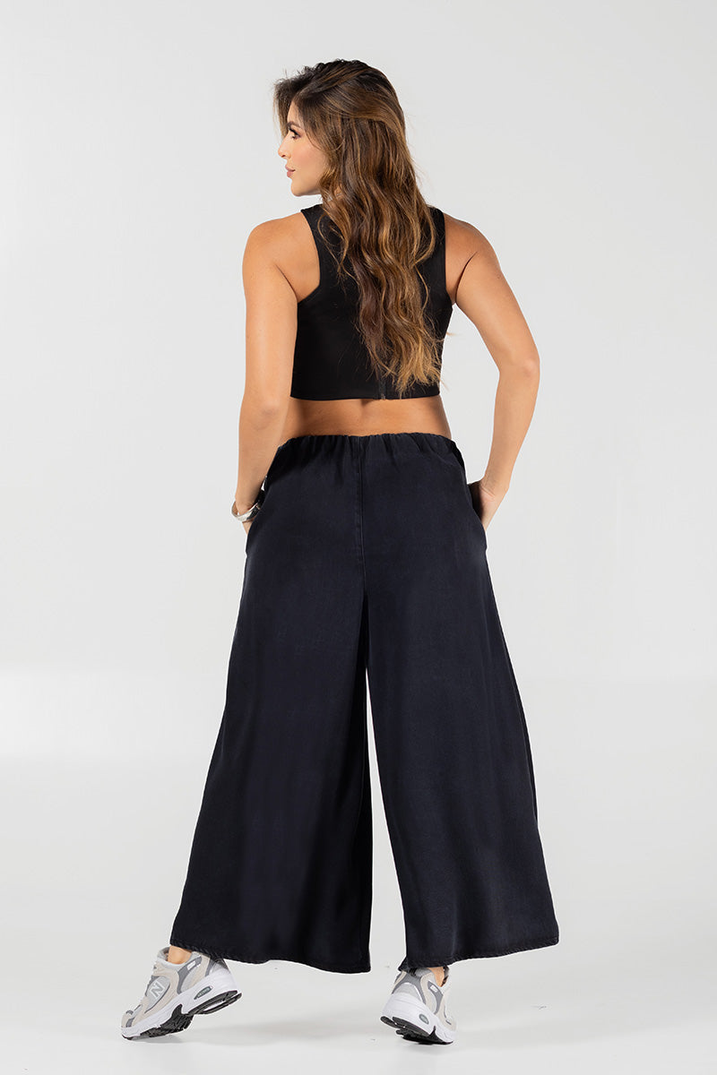 Pantalón Palazzo Fluido de Cintura Alta Marca Trucco´s