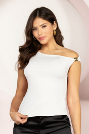 Blusa Asimétrico Elegancia con Detalle Lateral Marca Trucco’s