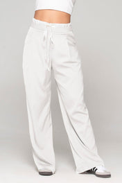 Pantalon Wide Leg Tiro Alto Doble Pretina con cierre Ajustable con Cordon Marca Trucco´s