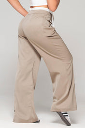 Pantalon Wide Leg Tiro Alto Doble Pretina con cierre Ajustable con Cordon Marca Trucco´s