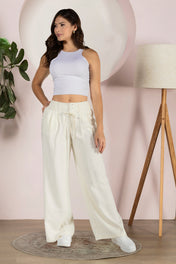 Pantalón Wide Leg de Corte Alto y Caída Fluida, Versátil para Día y Noche Marca Trucco´s