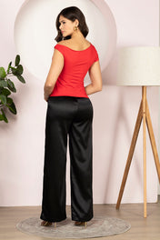 Pantalón Wide Leg en lino premium, cintura alta y caída fluida Marca Trucco´s