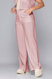 Set 2 Piezas Pantalón ajustable en cintura camisa sisa Bolsillos tipo cargo