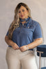 Blusa Manga Corta en Tencel Marca Trucco´s Plus Size