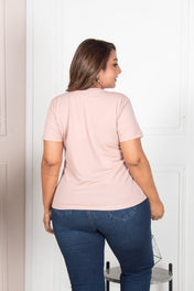 Camiseta Cuello Redondo Detalles Gircones Frontales Marca Trucco´s Plus Size