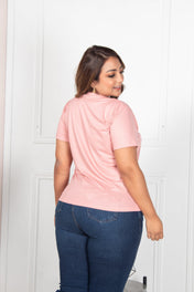 Camiseta Cuello Redondo Detalles Gircones Frontales Marca Trucco´s Plus Size