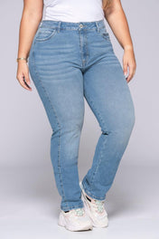 Jean Tiro Alto Bota Recta Desgaste Efecto Bigote Marca Trucco´s Plus Size