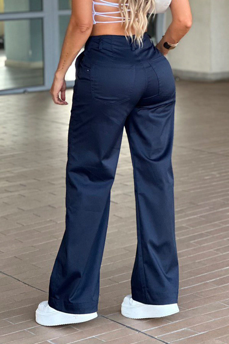 Pantalón Cargo Tiro Alto Costura Irregular Marca Trucco´s