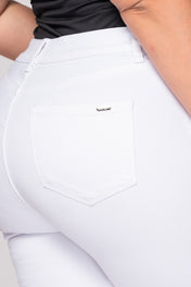 Jean Esencial Skinny Tiro Alto Color Blanco Marca Trucco's Plus Size