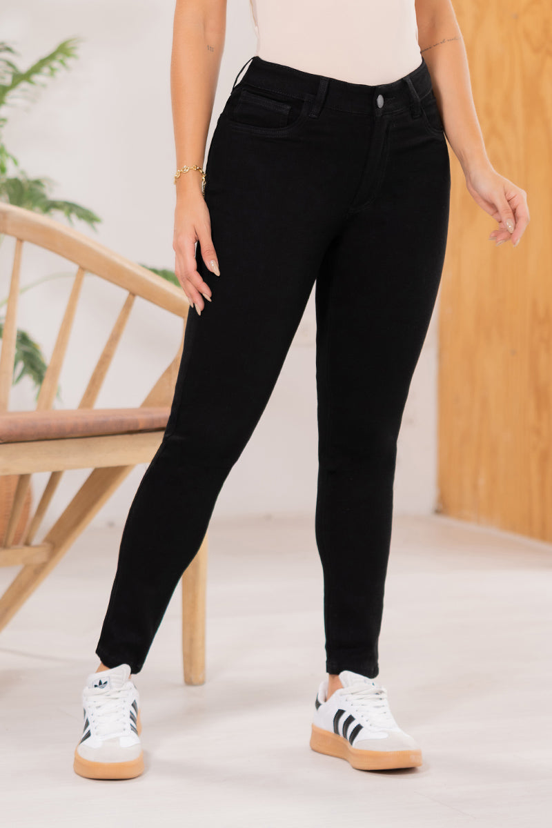 Jean Skinny Tiro Alto Talla única Negro Exclusivo Marca Trucco´s