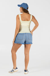 Short Tiro Alto Denim Ajustado para Mujer Marca Trucco´s